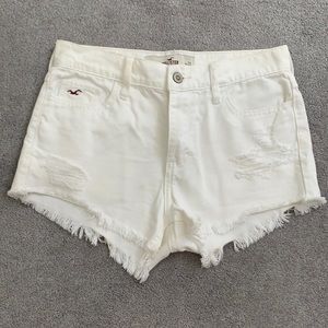 Hollister High Rise Jean Shorts - White